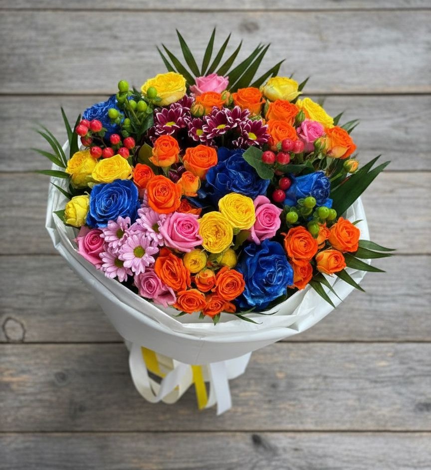 Букет цветов из: Розы и Хризантемы в Дивном