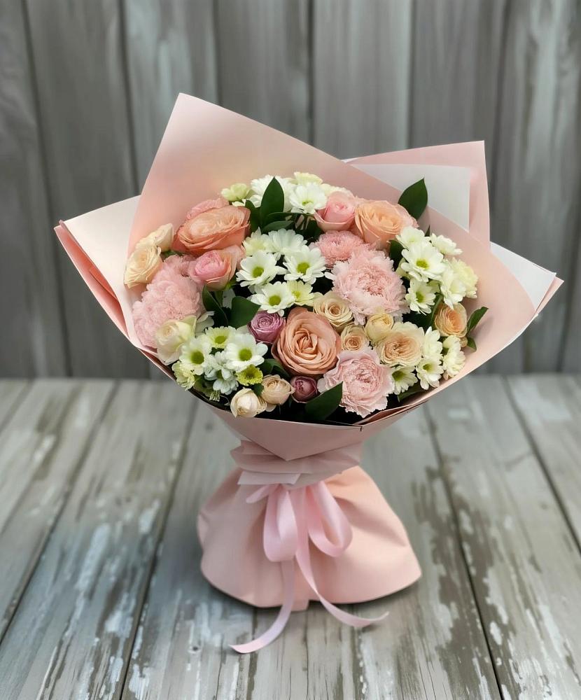 Букет цветов из: Гвоздики, Розы и Хризантемы в Дивном