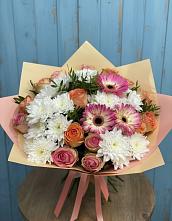 Букет цветов из:  Розы, Герберы и Хризантемы в Дивном