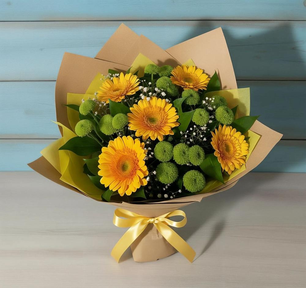 Букет цветов из: Герберы и Хризантемы в Дивном