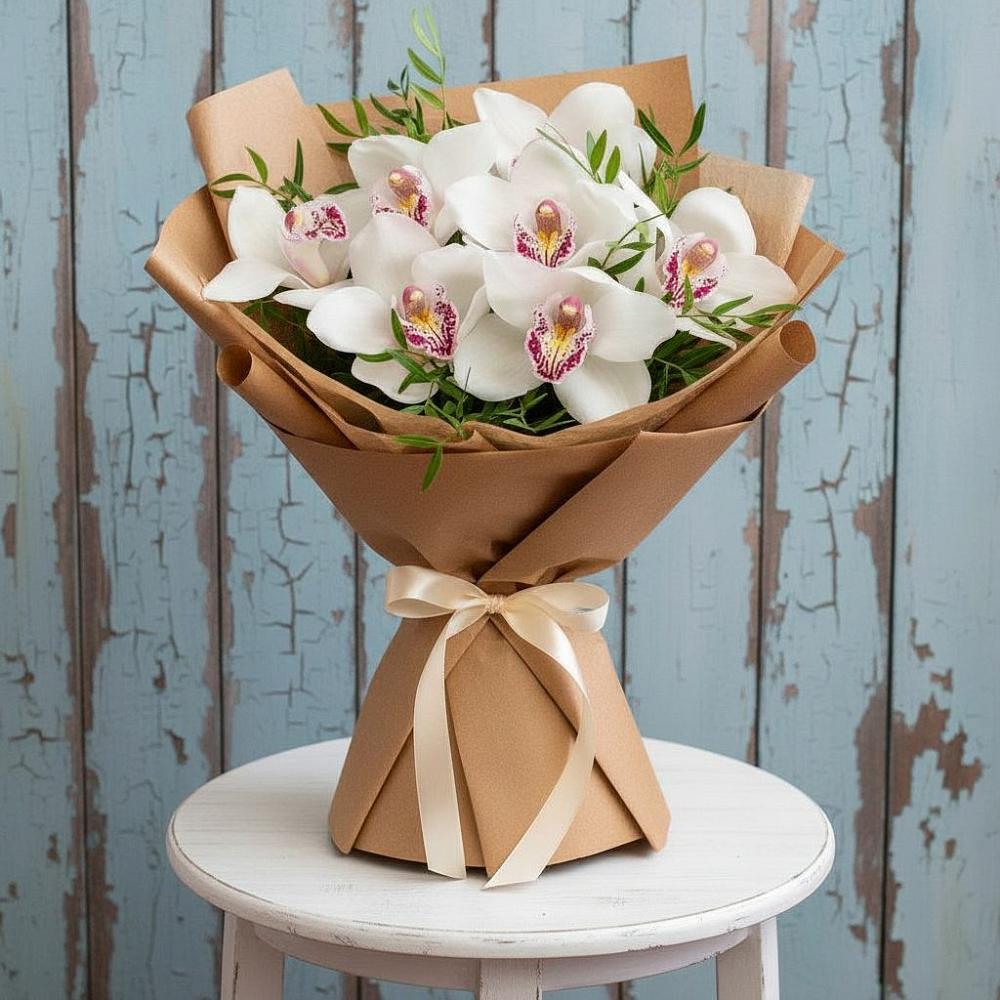 Букет цветов из: Орхидеи и Розы в Дивном