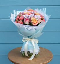 Букет цветов из:  Хризантемы и Розы #REPLACE_PRED# Дивном