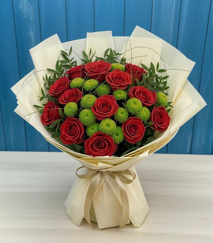 Букет цветов из: Розы и Хризантемы в Дивном